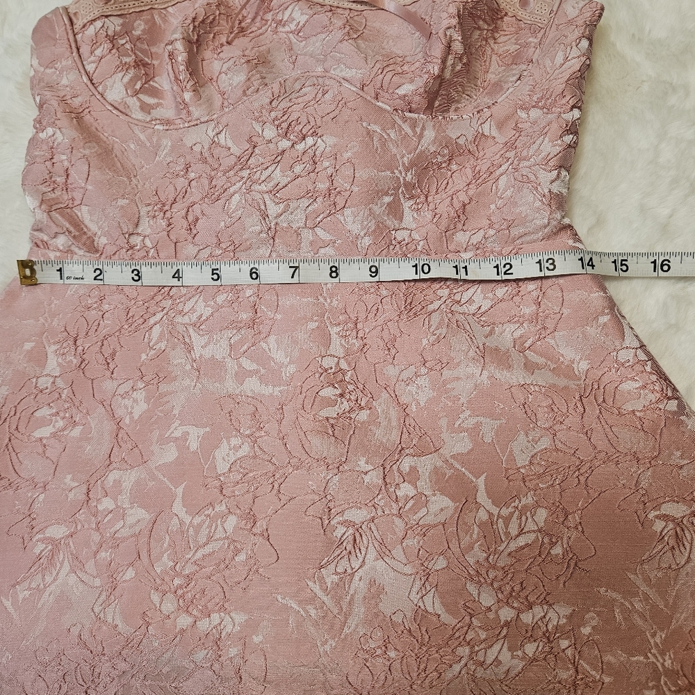 Angel Biba Kyrah Floral Lace-Up Back Mini Dress Pink (Australia) - Size M - Picture 12 of 16